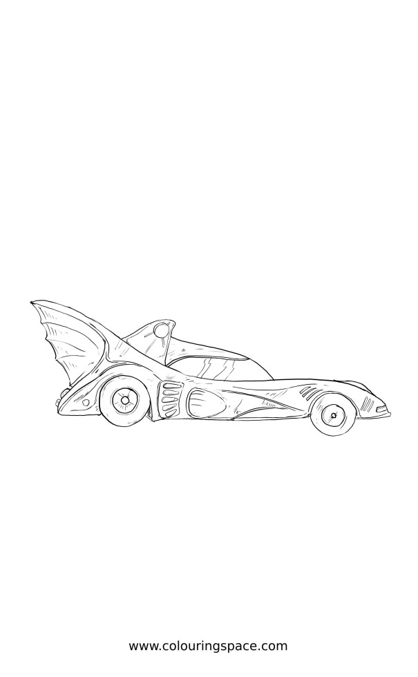 Thumbnail of Batman's Fast Car with Wings Coloring Pages