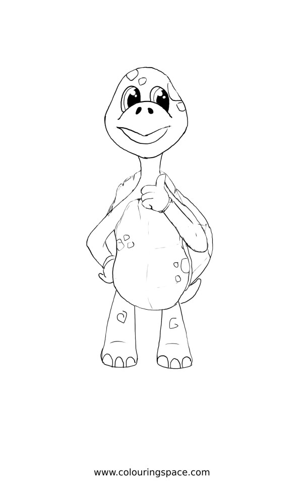 Thumbnail of Cartoon Turtle with Thumbs Up Coloring Pages