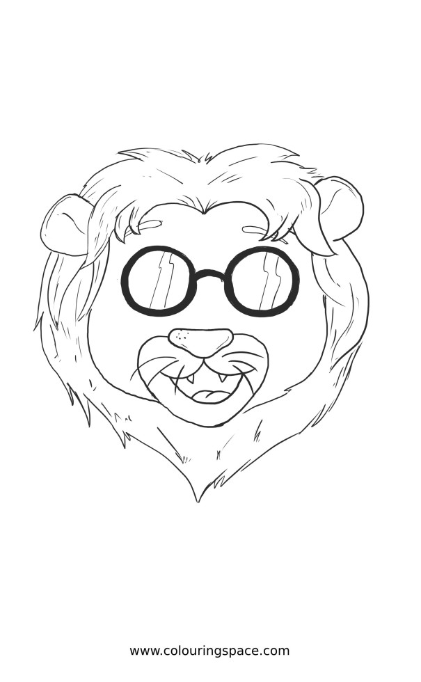 Thumbnail of Cool Cartoon Cheery Lion Coloring Sheet