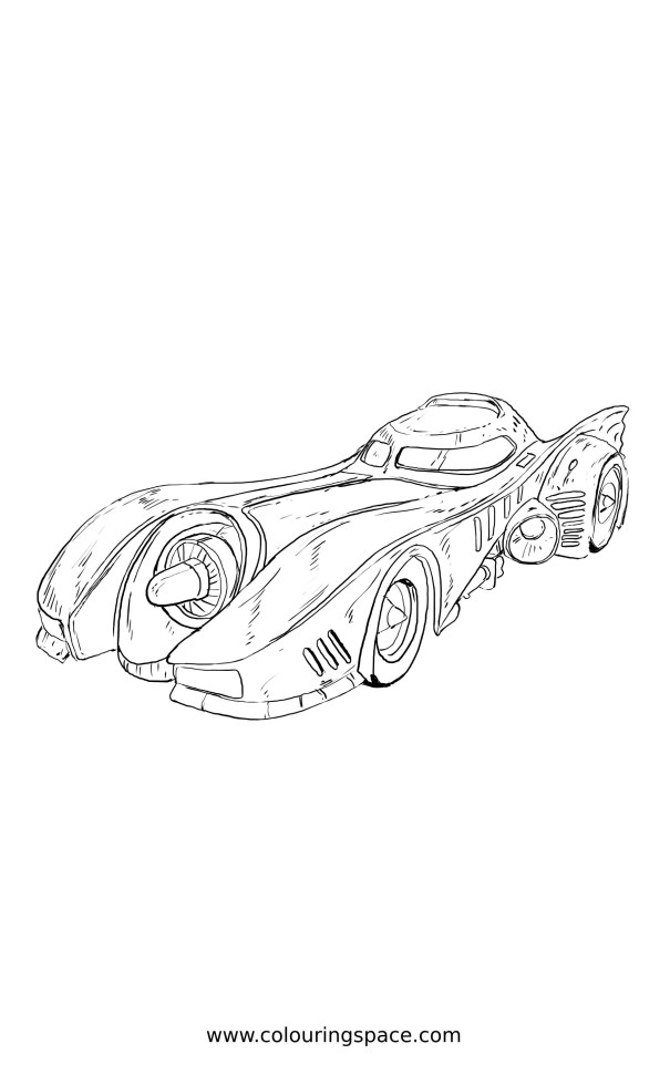 Thumbnail of Dark Night Batman Super Car Coloring Pages