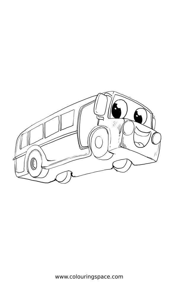 Thumbnail of Happy Flying Adorabale City Bus Coloring Pages